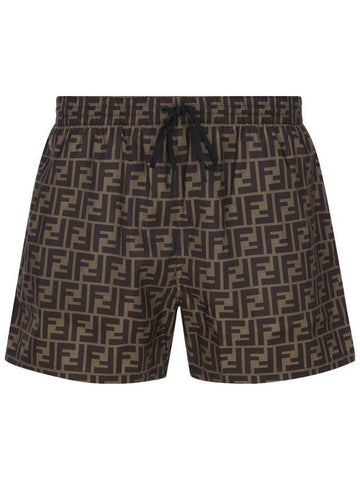 Monogram Swim Short Brown - FENDI - BALAAN 1