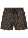 Monogram Swim Short Brown - FENDI - BALAAN 1