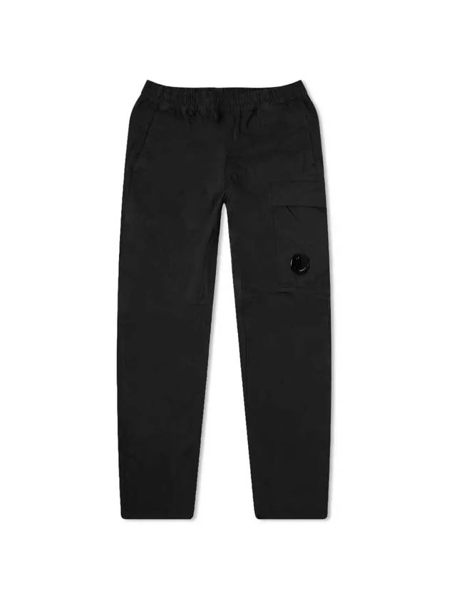 Men's Lens Wappen Pocket Banding Cargo Straight Pants Black - CP COMPANY - BALAAN.