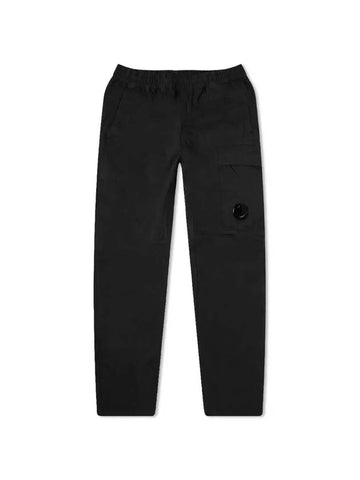 Men's Lens Wappen Pocket Banding Cargo Straight Pants Black - CP COMPANY - BALAAN.