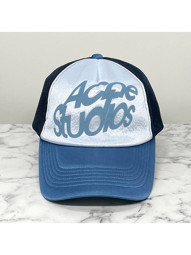 Logo Mesh Bucket Hat Blue - ACNE STUDIOS - BALAAN 3