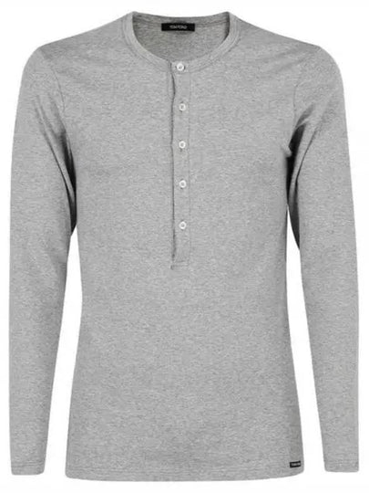 Henry Neck Long Sleeve T-Shirt Grey - TOM FORD - BALAAN 2