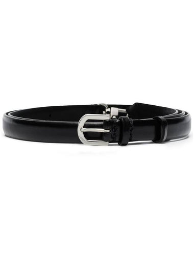 Double Claps Leather Belt Black - TOTEME - BALAAN 1