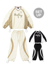 SET nylon color combination raglan warm-up setup cream - MOO - BALAAN 2