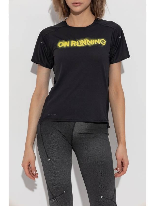 On Running Training T-shirt With Logo, Women's, Black - ON RUNNING - BALAAN 3