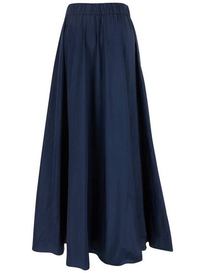 Blue Midi Skirt With Elastic Waist And Ruffle Design In Tech Fabric Woman - P.A.R.O.S.H. - BALAAN 2