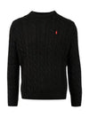 Embroidery Logo Cable Knit Top Black - POLO RALPH LAUREN - BALAAN 2