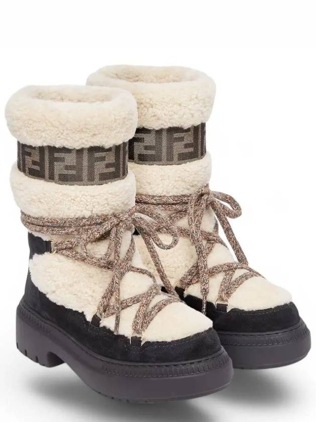 Apres Chic Sheepskin Winter Boots White - FENDI - BALAAN 3