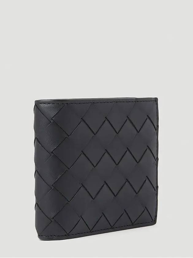 Intrecciato Leather Half Wallet Black - BOTTEGA VENETA - BALAAN 3