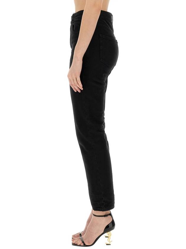 Vanessa Denim Straight Jeans Black - SAINT LAURENT - BALAAN 5