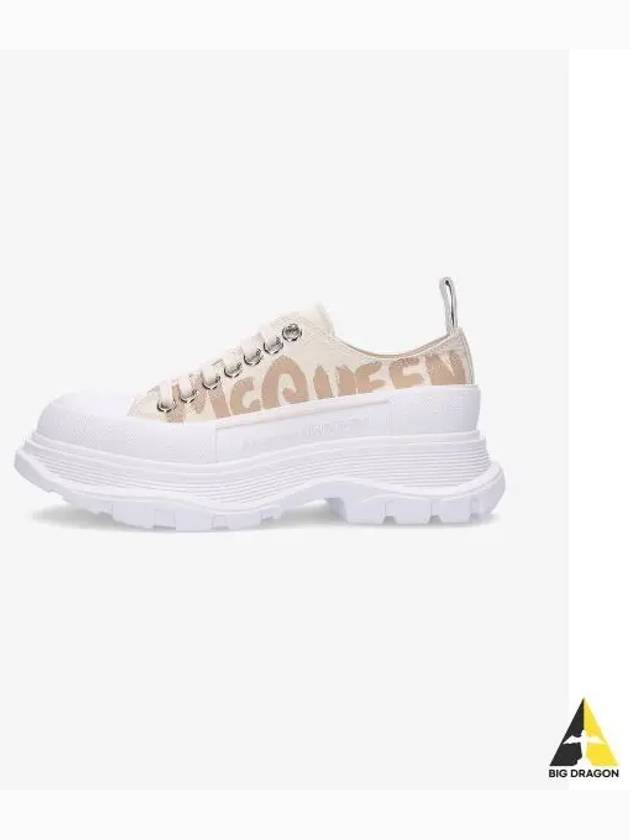 Women's Logo Print Low Top Sneakers Cream - ALEXANDER MCQUEEN - BALAAN 2