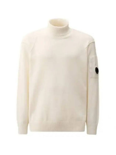 Lambswool GRS Turtle Neck Knit Top White - CP COMPANY - BALAAN 2