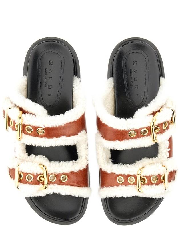 pershearring-trimmed Fussbet sandals - MARNI - BALAAN 4