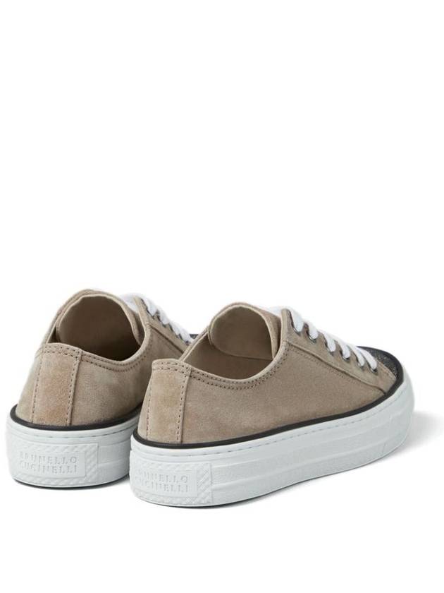 Suede Low Top Sneakers Beige - BRUNELLO CUCINELLI - BALAAN 5