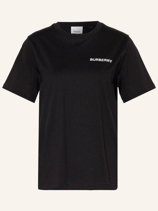 Logo Printed Cotton Short Sleeve T-Shirt Black - BURBERRY - BALAAN 2