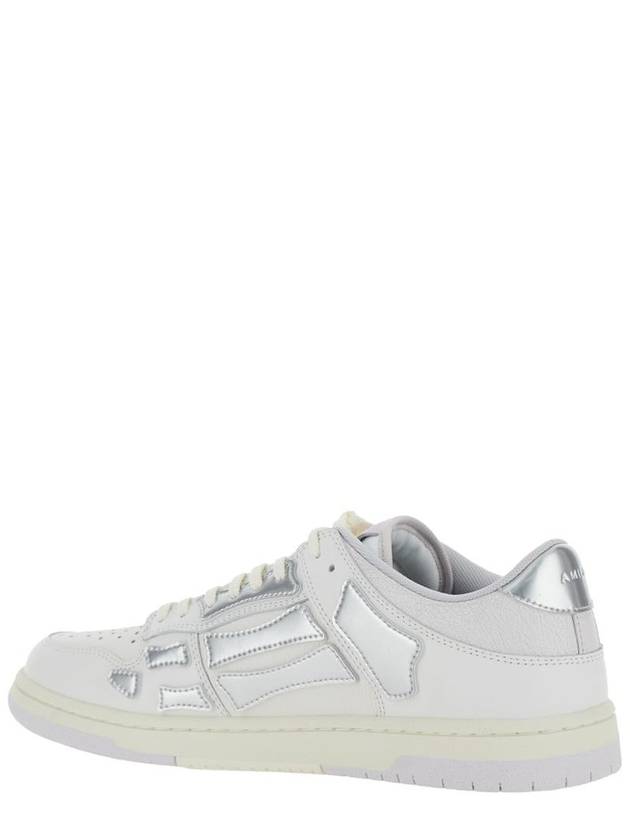 'Skel Top Low' White Sneakers With Skeleton Patch In Leather Man - AMIRI - BALAAN 3