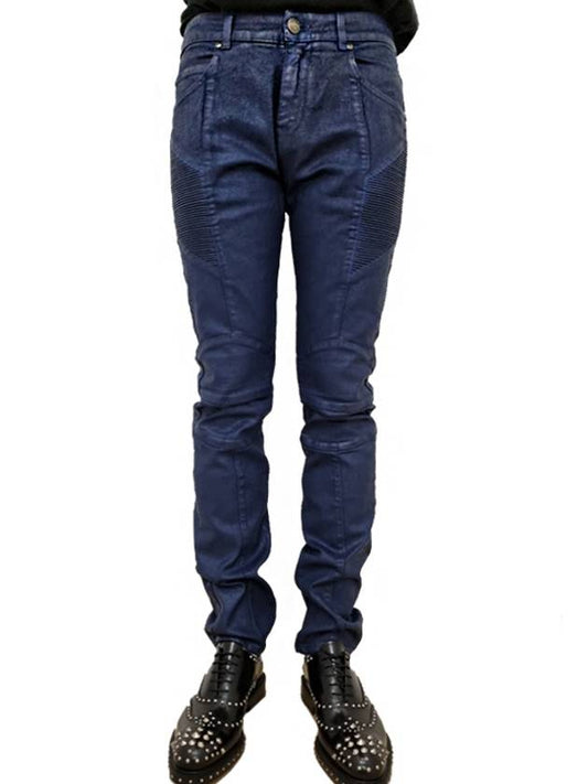 Biker Coating Slim Fit Jeans Blue - BALMAIN - BALAAN 2