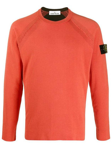 Wappen Reversible Crew Neck Sweatshirt Orange - STONE ISLAND - BALAAN 1