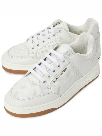 SL 61 Logo Signature Leather Low Top Sneakers White - SAINT LAURENT - BALAAN 2