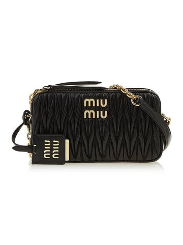 Matelasse Nappa Leather Mini Bag Black - MIU MIU - BALAAN 1