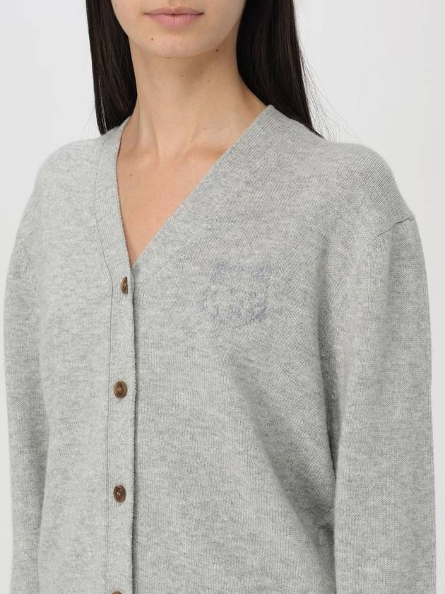 Embroidery Bold Fox Head Cardigan Grey - MAISON KITSUNE - BALAAN 4