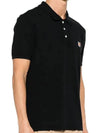 Fox Head Patch Cotton Polo Shirt Black - MAISON KITSUNE - BALAAN 3