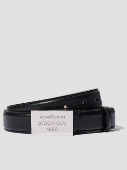 Acne Studios Engraved Logo Leather Belt Buckle Black - ACNE STUDIOS - BALAAN 2