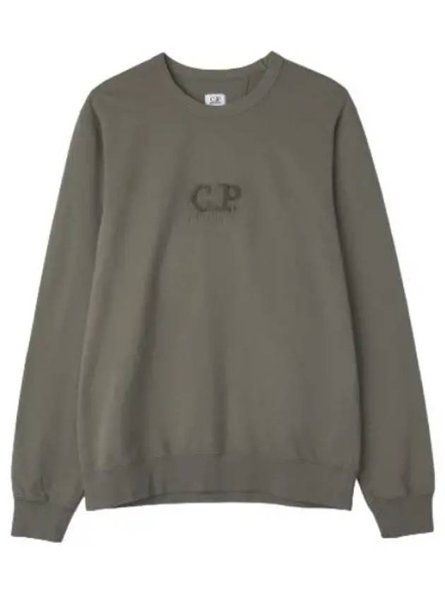 Light Fleece Logo Sweatshirt Time Green T Shirt - CP COMPANY - BALAAN 1