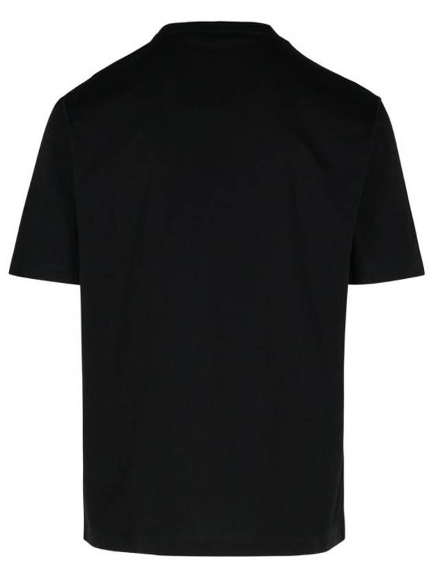 Logo Print Crew Neck Short Sleeve T-Shirt Black - VERSACE - BALAAN 4