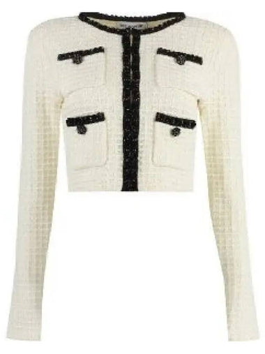 24 CREAM TEXTURED KNIT CARDIGAN RS24133JC texture 1217048 - SELF PORTRAIT - BALAAN 1