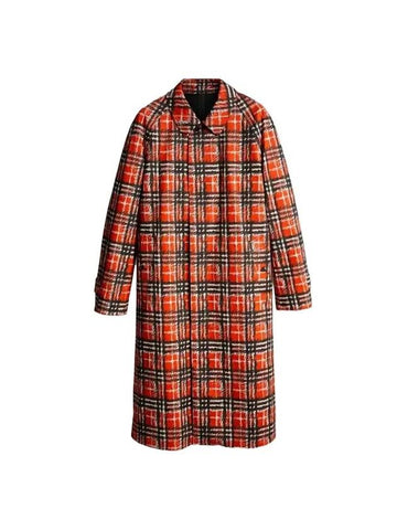 Scribble Check Bonded Cotton Car Single Coat Bright Military Red - BURBERRY - BALAAN 1