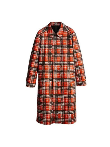 Scribble Check Bonded Cotton Car Single Coat Bright Military Red - BURBERRY - BALAAN 1