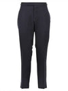 Low Rise Side Tab Wool Slacks Charcoal - THOM BROWNE - BALAAN 2