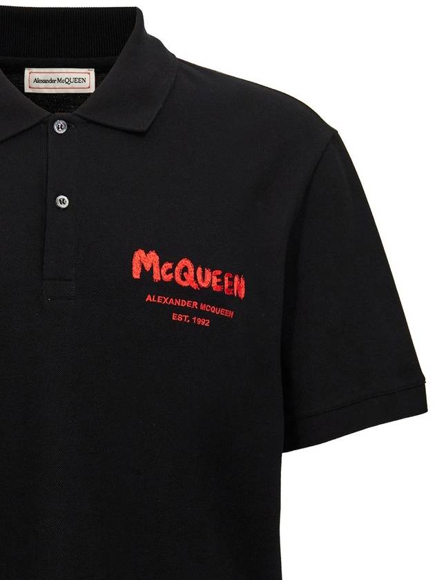 Polo T-Shirt 662551QXAAK0509 Black - ALEXANDER MCQUEEN - BALAAN 4