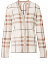 Women's Intarsia Check Pattern Cardigan Ivory - BURBERRY - BALAAN 2