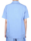 Poplin Pajamas Organic Cotton Short Sleeve Shirt Pin Stripe - TEKLA - 9
