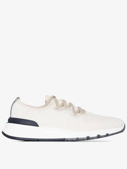 Stretch Knit Low Top Sneakers White - BRUNELLO CUCINELLI - BALAAN 2