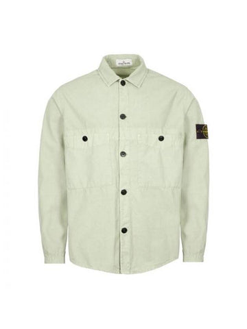 Men's Wappen Two Pocket Overfit Long Sleeve Shirt Light Green - STONE ISLAND - BALAAN 1