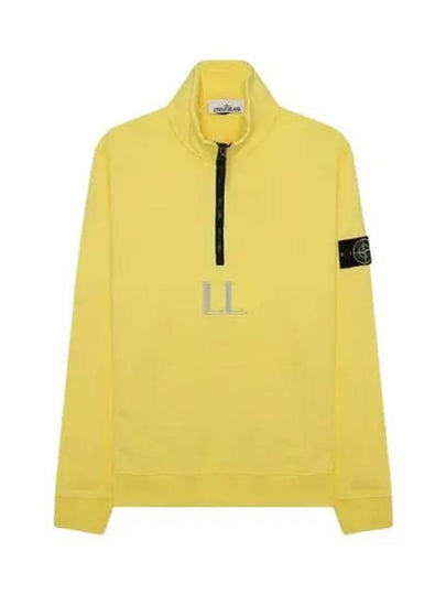 Wappen Patch Half Zip Up Sweatshirt Yellow - STONE ISLAND - BALAAN 2