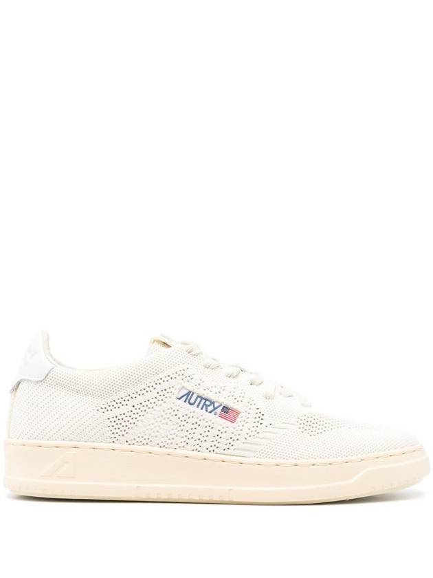 Autry Easeknit Low Man  Knit/Leat Wht/Ivory Shoes - AUTRY - BALAAN 1