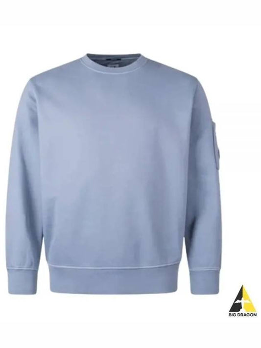 Brushed and Emerized Diagonal Fleece Lens Sweatshirt Blue - CP COMPANY - BALAAN 2