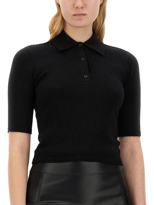 Gemma Virgin Wool Polo Shirt Black - S MAX MARA - BALAAN 1