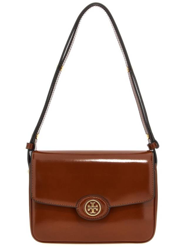 Robinson Spazzolato Convertible Logo Shoulder Bag Marone - TORY BURCH - BALAAN 2