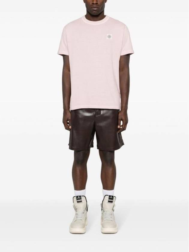 Organic Cotton Short Sleeve T-Shirt Pink - STONE ISLAND - BALAAN 8