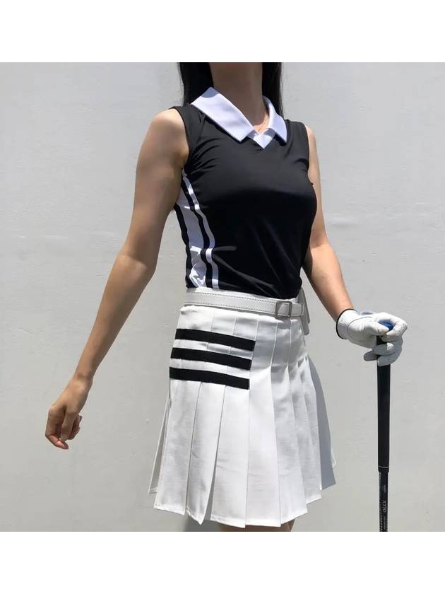 Golf Skirt Lively Pure White 3LINE Golf Skirt - LOLOALLOY - BALAAN 6