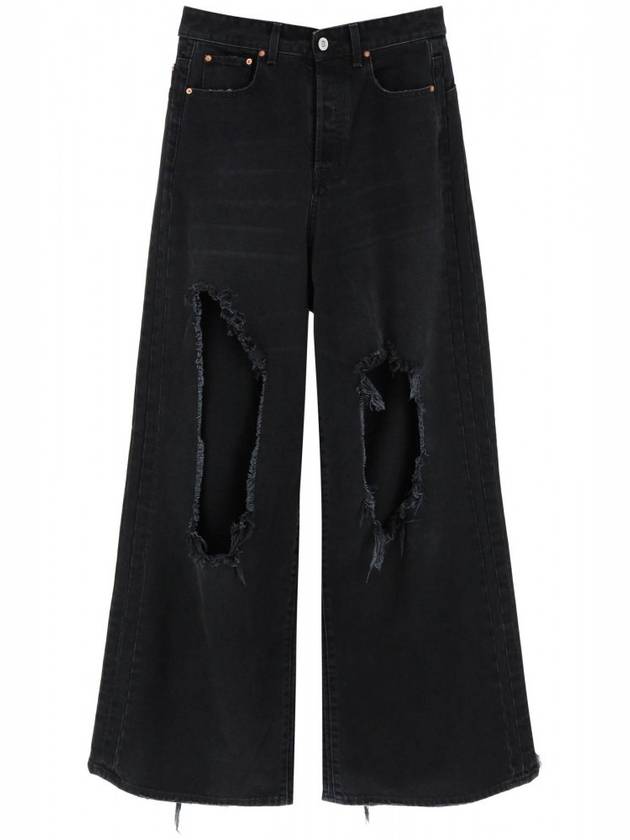 Big shape destroyed washed black jeans ua53pa750b - VETEMENTS - BALAAN 1