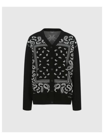 TRAVISMATHEW Women s Paisley Jacquard Cardigan Black - TRAVIS SCOTT - BALAAN 1