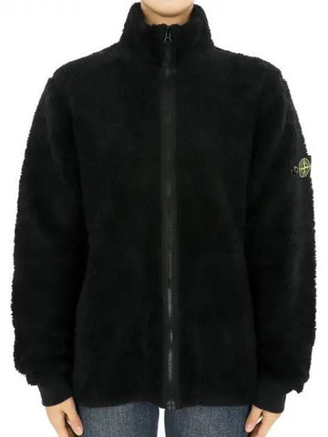 Stone Kids Waffen Patch Fleece Zip up Jacket Black 791661745 V0029 14A Adult wearable 271163 1101822 - STONE ISLAND - BALAAN 1