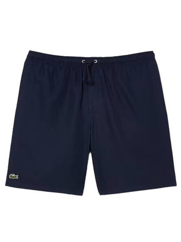 Men's Sports Tennis Solid Diamond Weave Taffeta Shorts Navy - LACOSTE - BALAAN 1