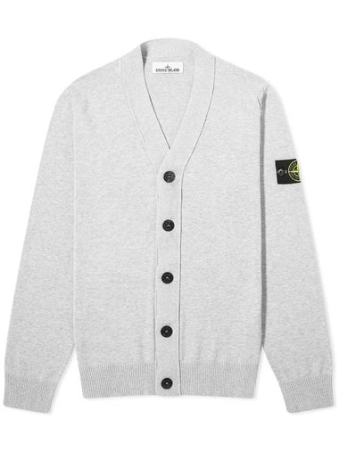 Logo Patch Cardigan Dark Grey - STONE ISLAND - BALAAN 1